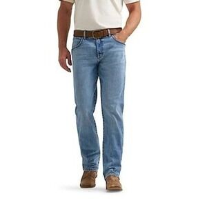 Wrangler Retro Slim Straight Jeans Men's Light Wash Denim Western Cowboy 28x30
